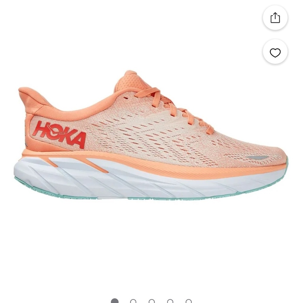 Hoka Women's Athletic Shoes in Peach and White